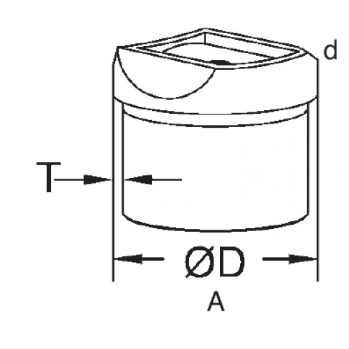 Upright Post Adaptor 48.3 o/d x 2.5 x  48.3mm Top  316